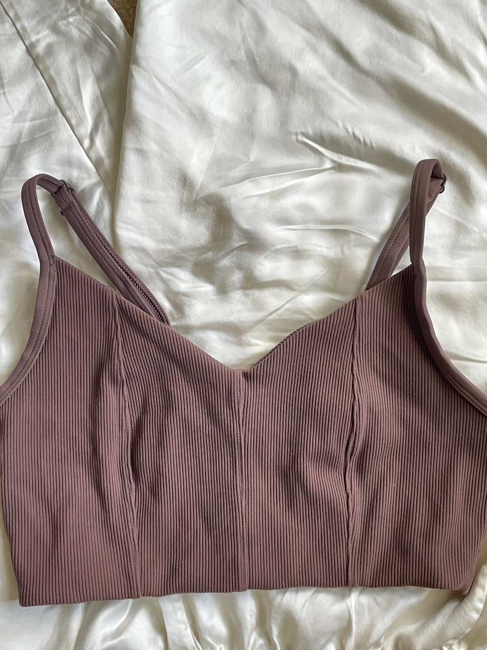 Aerie Brown Ribbed Bralette -M